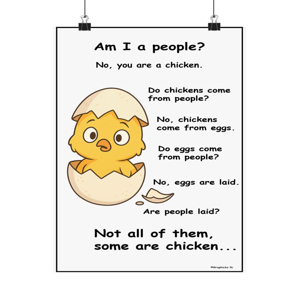 Humorous Poster Chicken Egg - Image 2
