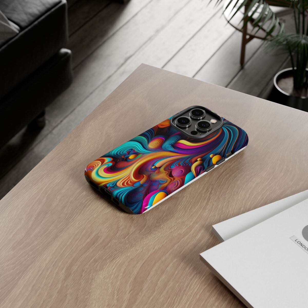 Psychedelic, Vibrant Artsy Phone Case, Colorful Protective over, iPhone, Galaxy, Google - Image 62