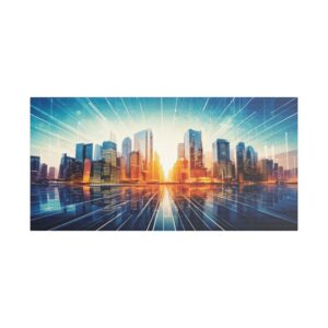 Urban Sunrise Satin Canvas Print, Modern Wall Art, Cityscape Decor, Home Gallery Styling, Gift for Architecture Lovers, Contemporary [...]