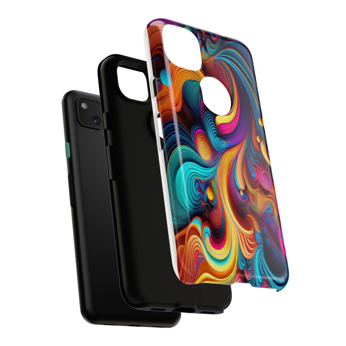 Psychedelic, Vibrant Artsy Phone Case, Colorful Protective over, iPhone, Galaxy, Google - Image 239