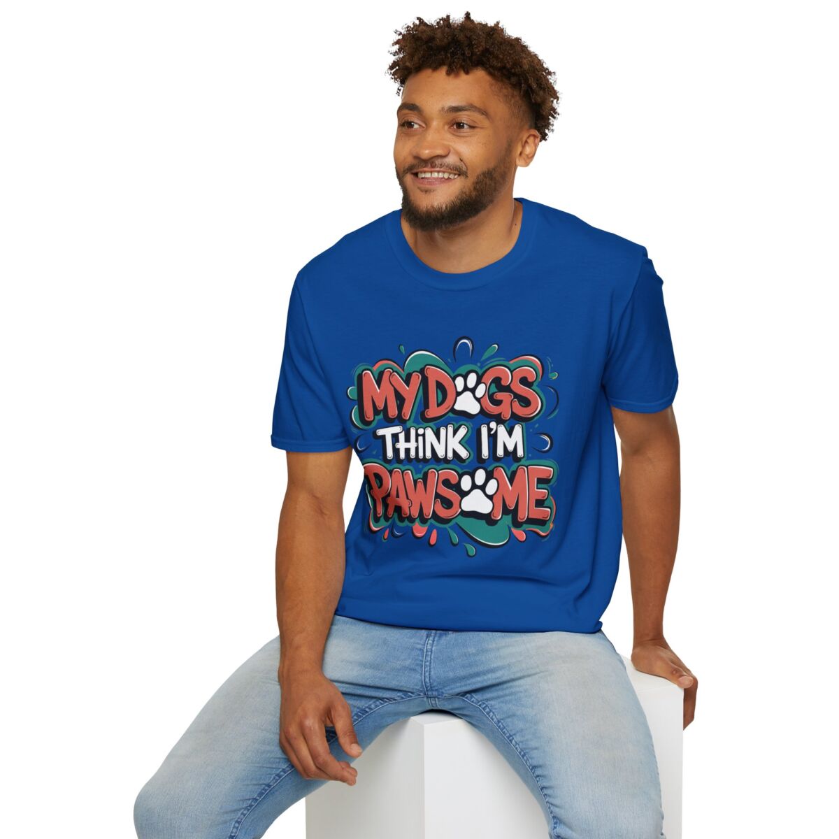Pawsome Dog Lover T-Shirt - Unisex Softstyle Tee - Image 2