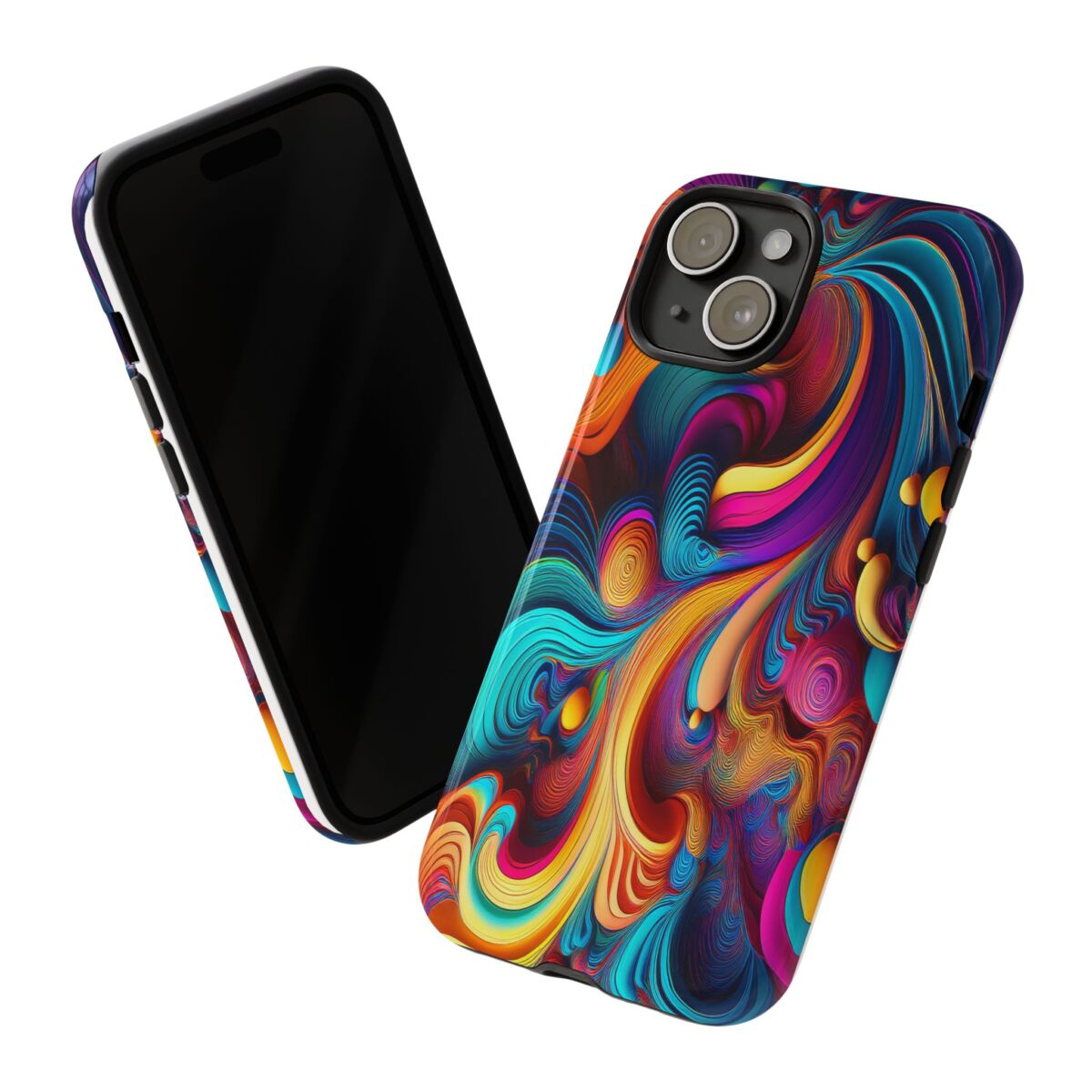 Psychedelic, Vibrant Artsy Phone Case, Colorful Protective over, iPhone, Galaxy, Google - Image 100