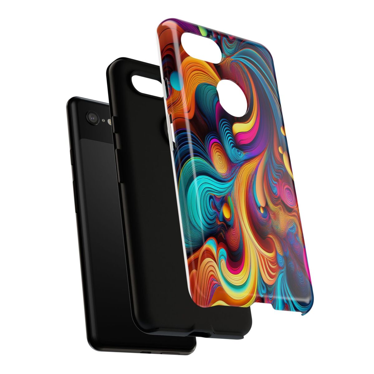 Psychedelic, Vibrant Artsy Phone Case, Colorful Protective over, iPhone, Galaxy, Google - Image 209