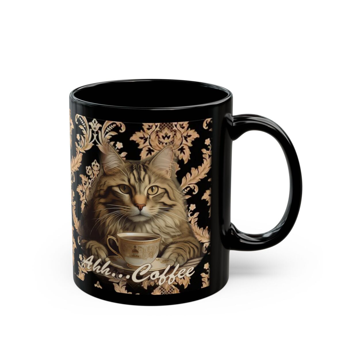Elegant Cat Coffee Mug - Perfect for Cat Lovers - Image 2