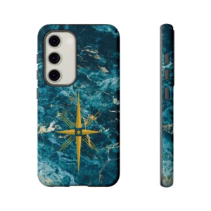 Faux Marble Phone Case w/Star, iPhone, Galaxy, Google