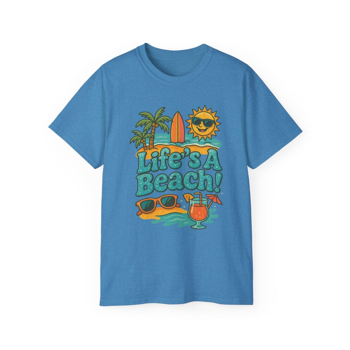 Life's A Beach Cotton Tee, Summer T-Shirt, Vacation Apparel, Beach Lover Gift, Casual Wear, Fun Graphic Tee - Image 33