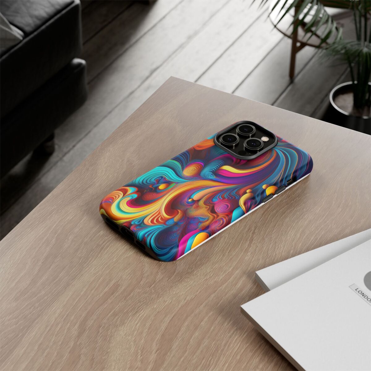Psychedelic, Vibrant Artsy Phone Case, Colorful Protective over, iPhone, Galaxy, Google - Image 82