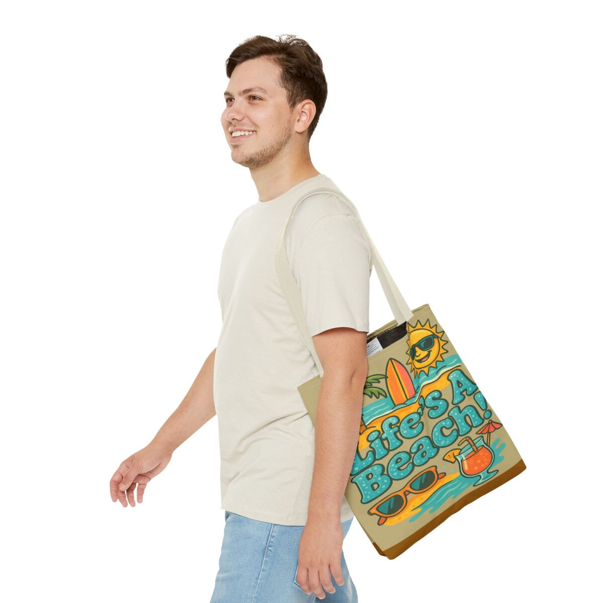 Life's a Beach Tote Bag | Summer Vibes Shoulder Bag, Beach Accessories, Vacation Tote, Gift for Travelers, Fun Carryall - Image 2