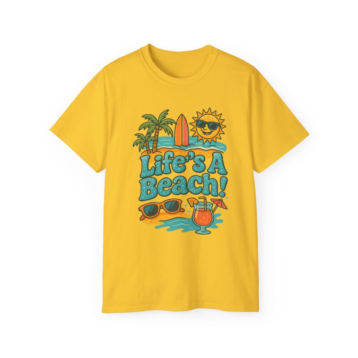 Life's A Beach Cotton Tee, Summer T-Shirt, Vacation Apparel, Beach Lover Gift, Casual Wear, Fun Graphic Tee - Image 25