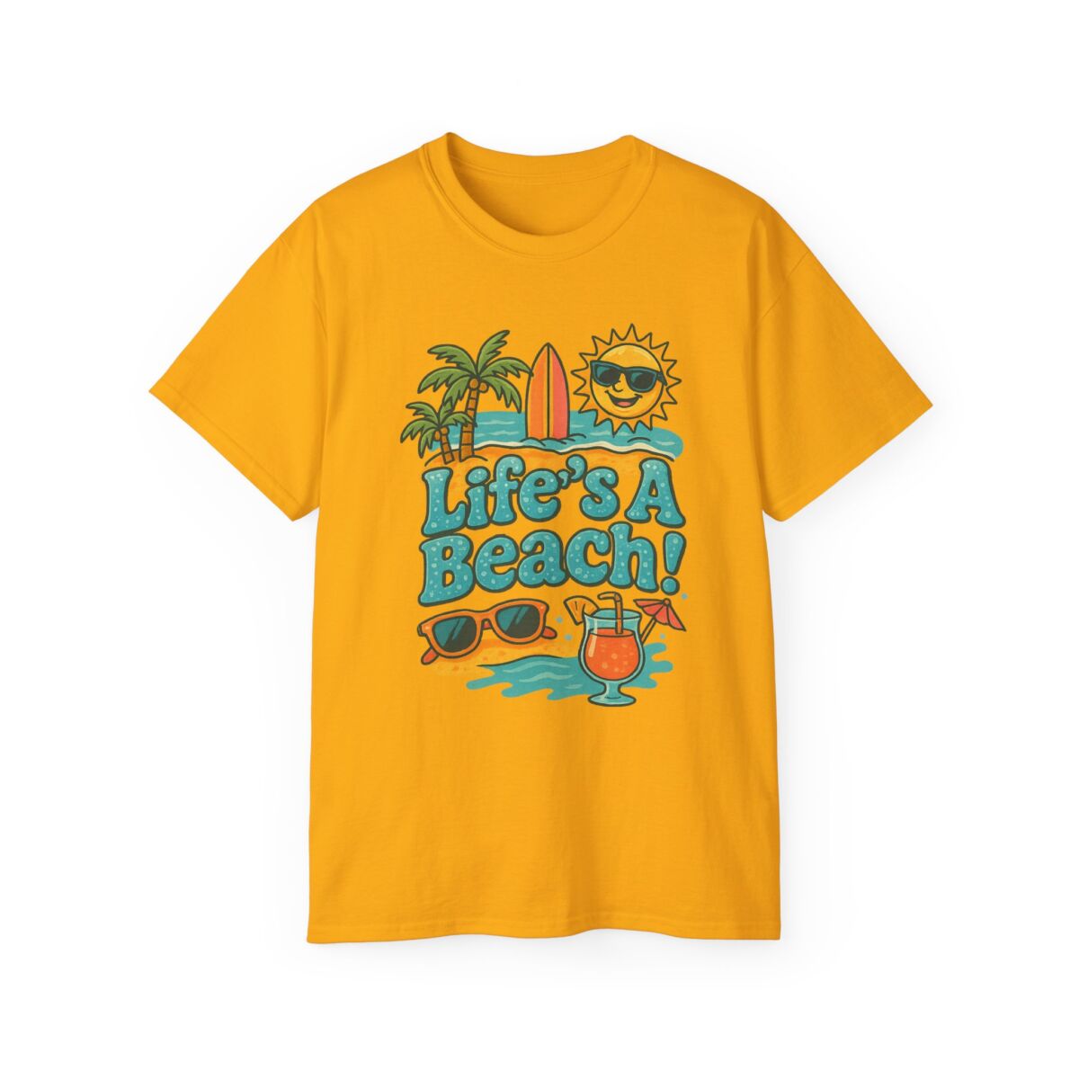 Life's A Beach Cotton Tee, Summer T-Shirt, Vacation Apparel, Beach Lover Gift, Casual Wear, Fun Graphic Tee - Image 13