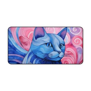 Abstract Cat Themed Gaming Mouse Pad 32 x 16in.