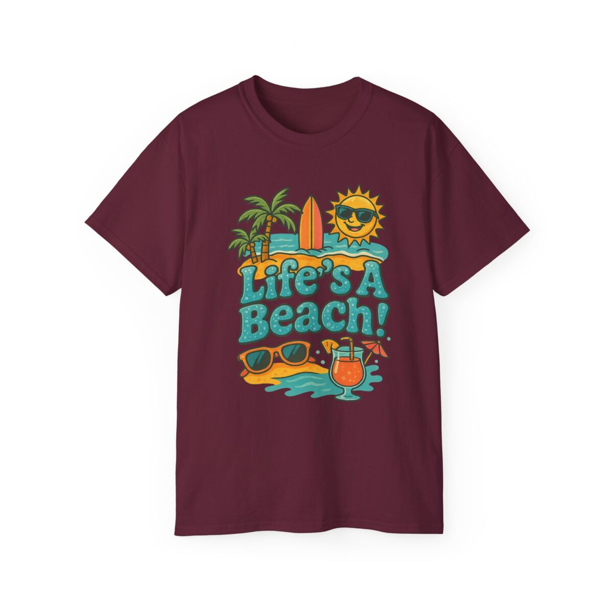 Life's A Beach Cotton Tee, Summer T-Shirt, Vacation Apparel, Beach Lover Gift, Casual Wear, Fun Graphic Tee - Image 21