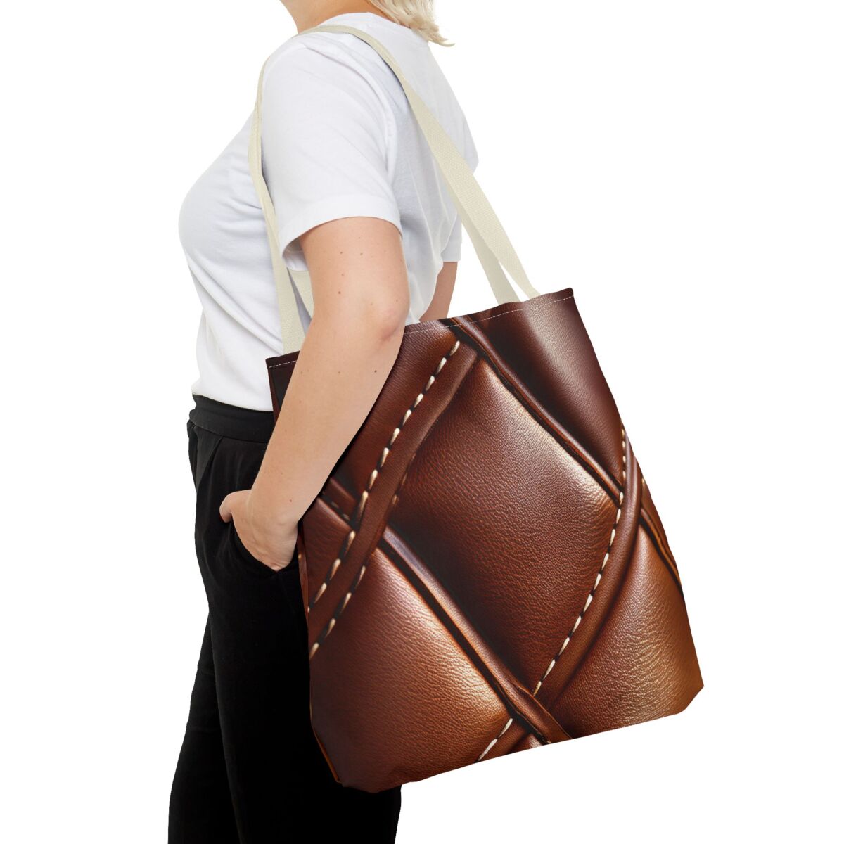 Realistic Faux Leather Tote Bag - 02 - Image 34