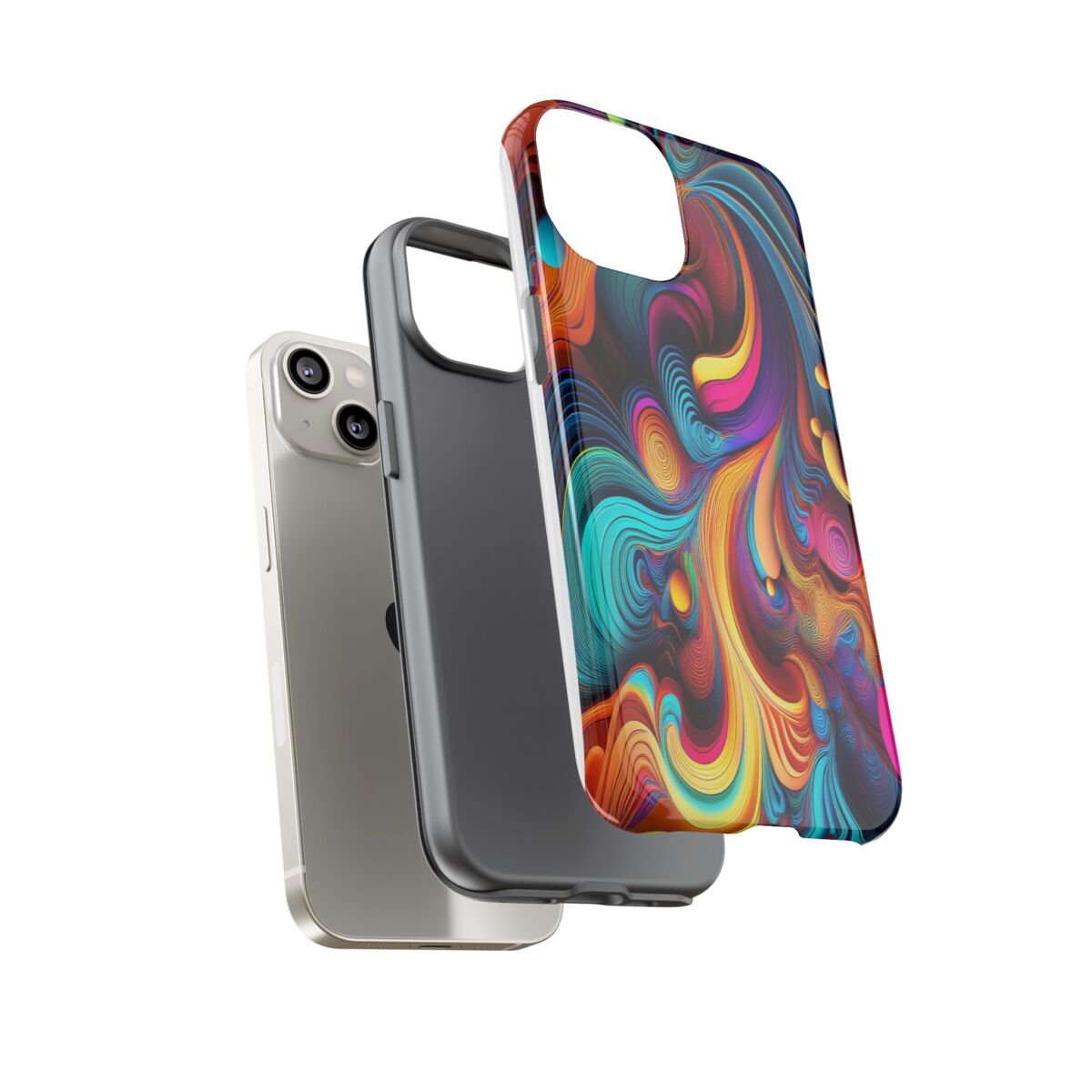 Psychedelic, Vibrant Artsy Phone Case, Colorful Protective over, iPhone, Galaxy, Google - Image 53