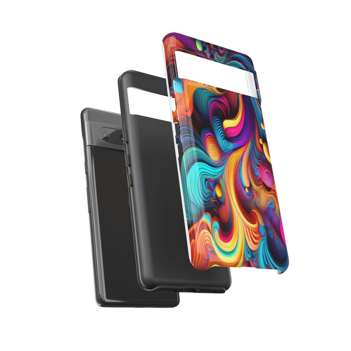 Psychedelic, Vibrant Artsy Phone Case, Colorful Protective over, iPhone, Galaxy, Google - Image 85