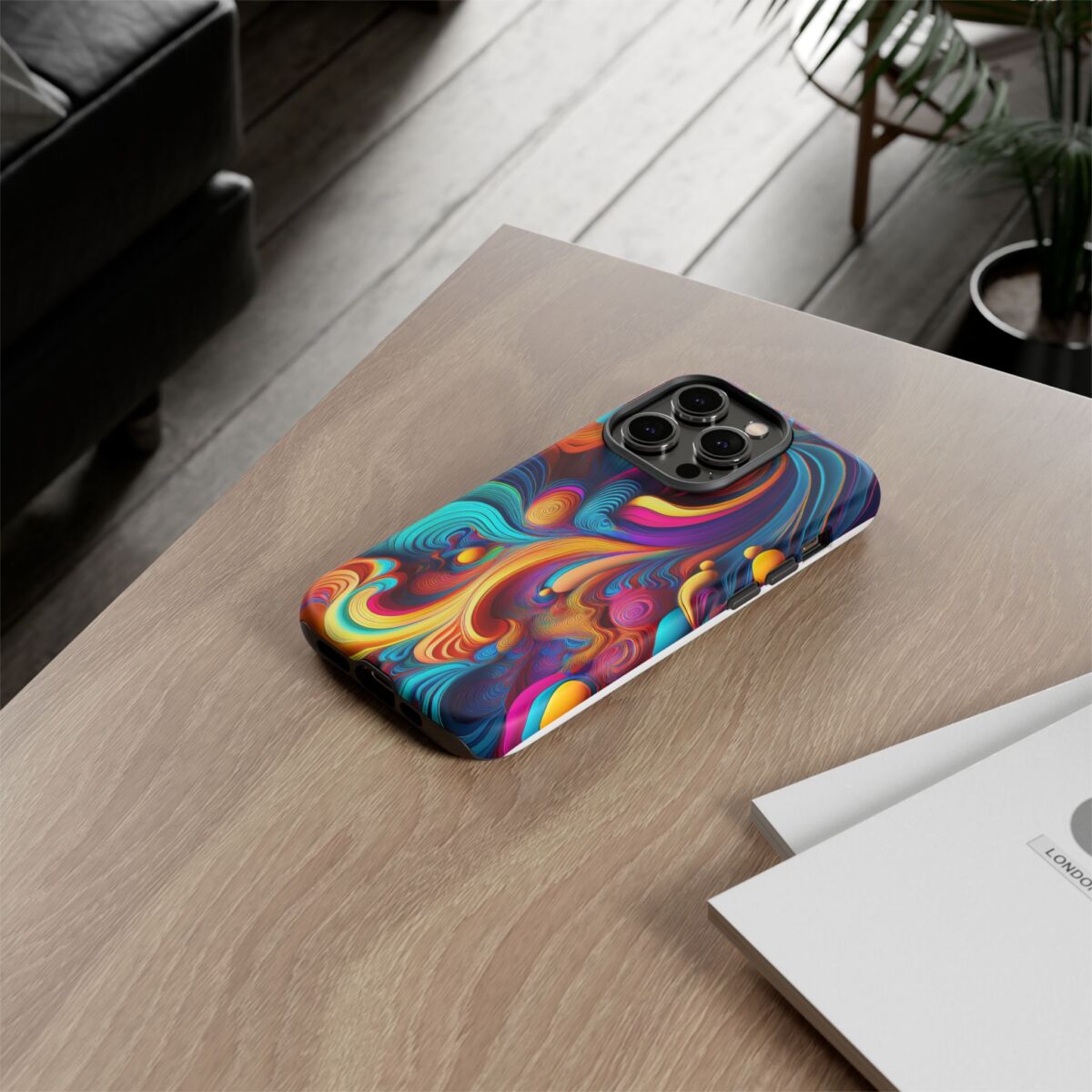 Psychedelic, Vibrant Artsy Phone Case, Colorful Protective over, iPhone, Galaxy, Google - Image 66