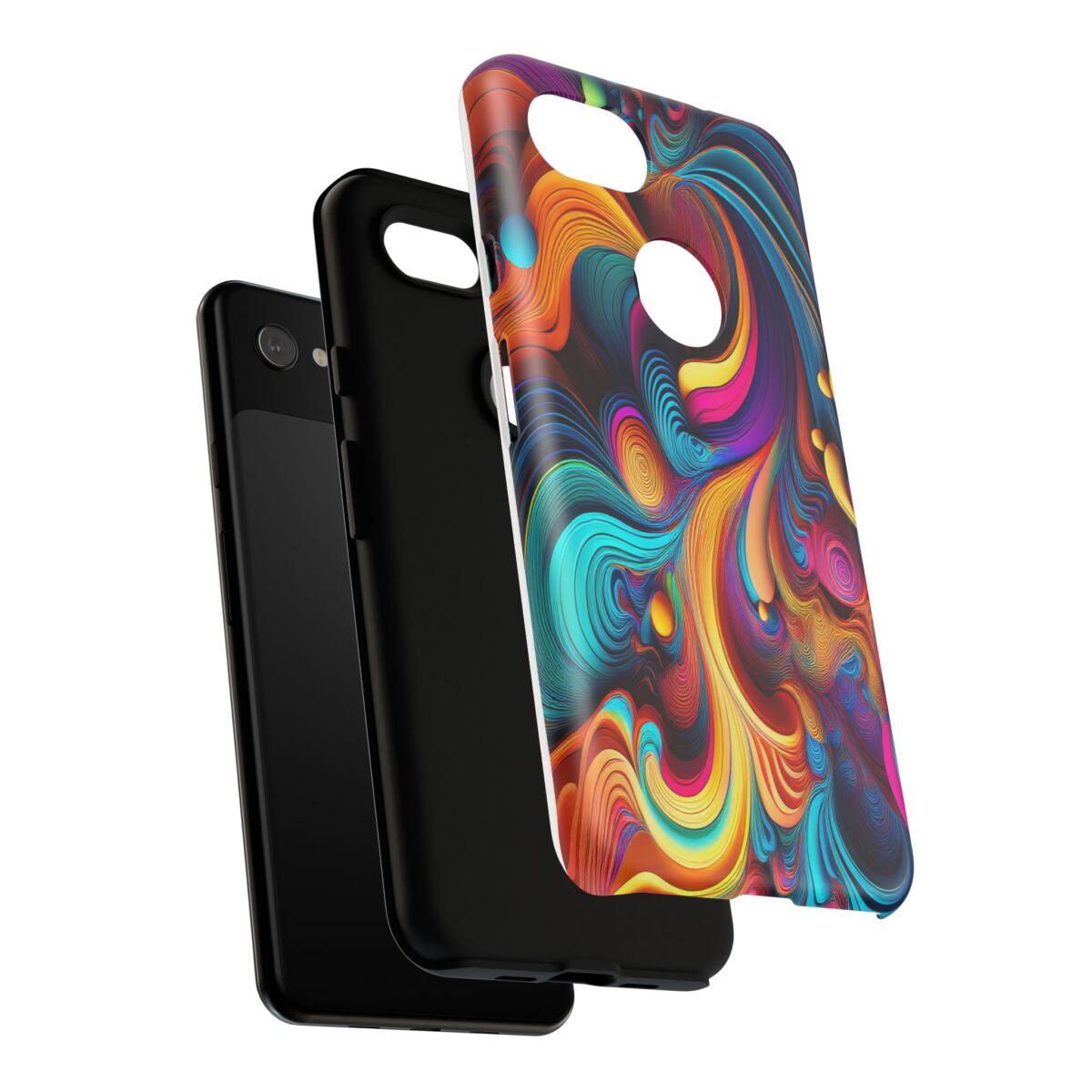 Psychedelic, Vibrant Artsy Phone Case, Colorful Protective over, iPhone, Galaxy, Google - Image 224