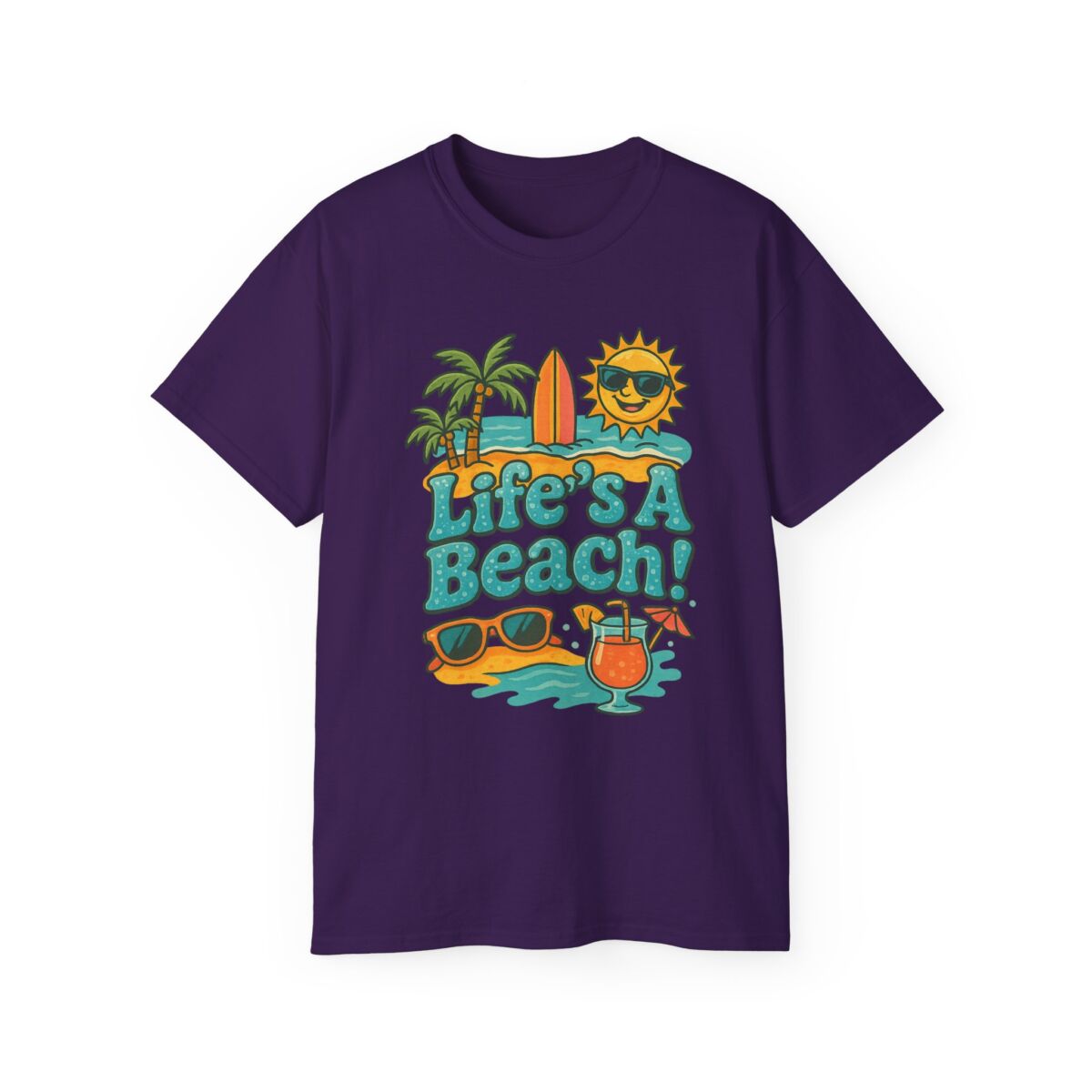 Life's A Beach Cotton Tee, Summer T-Shirt, Vacation Apparel, Beach Lover Gift, Casual Wear, Fun Graphic Tee - Image 41