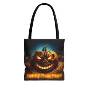 Halloween Tote Bag | Spooky Trick or Treat Bag | Reusable Canvas Tote in 3 Sizes (13x13, 16x16, 18x18) | Holiday Gift Bag