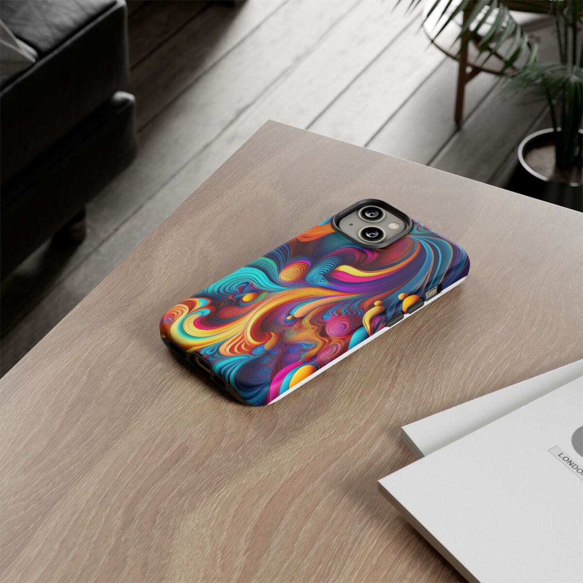 Psychedelic, Vibrant Artsy Phone Case, Colorful Protective over, iPhone, Galaxy, Google - Image 58