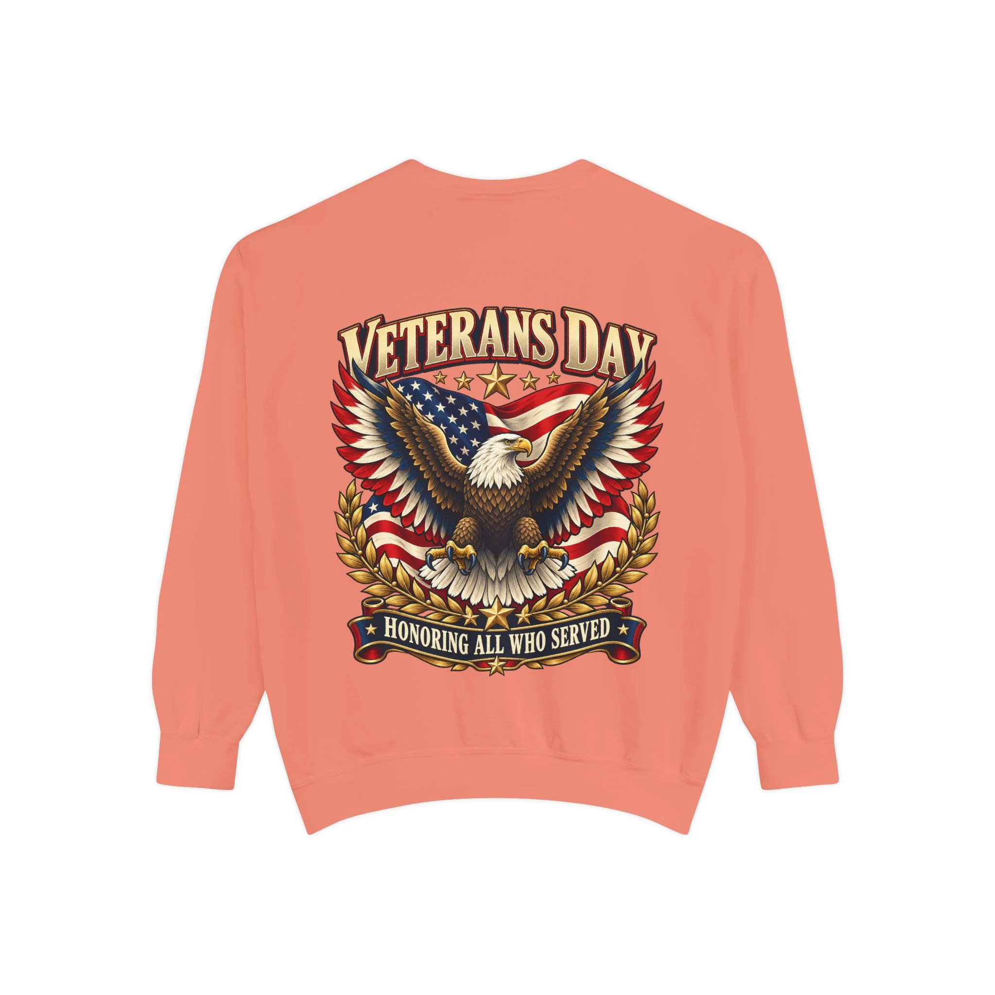 Veterans Unisex Garment-Dyed Sweatshirt - image back - Image 2