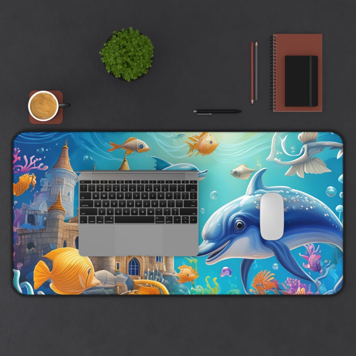 Dolphin Themed Gaming Mouse Pad 32 x 16in. - Image 3