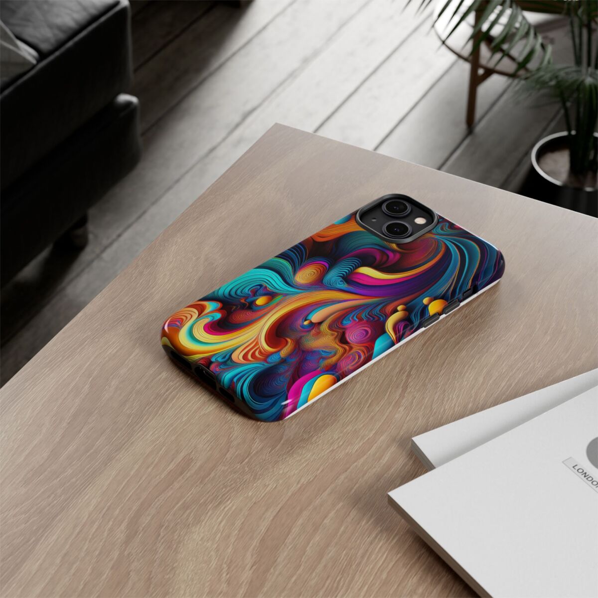 Psychedelic, Vibrant Artsy Phone Case, Colorful Protective over, iPhone, Galaxy, Google - Image 70