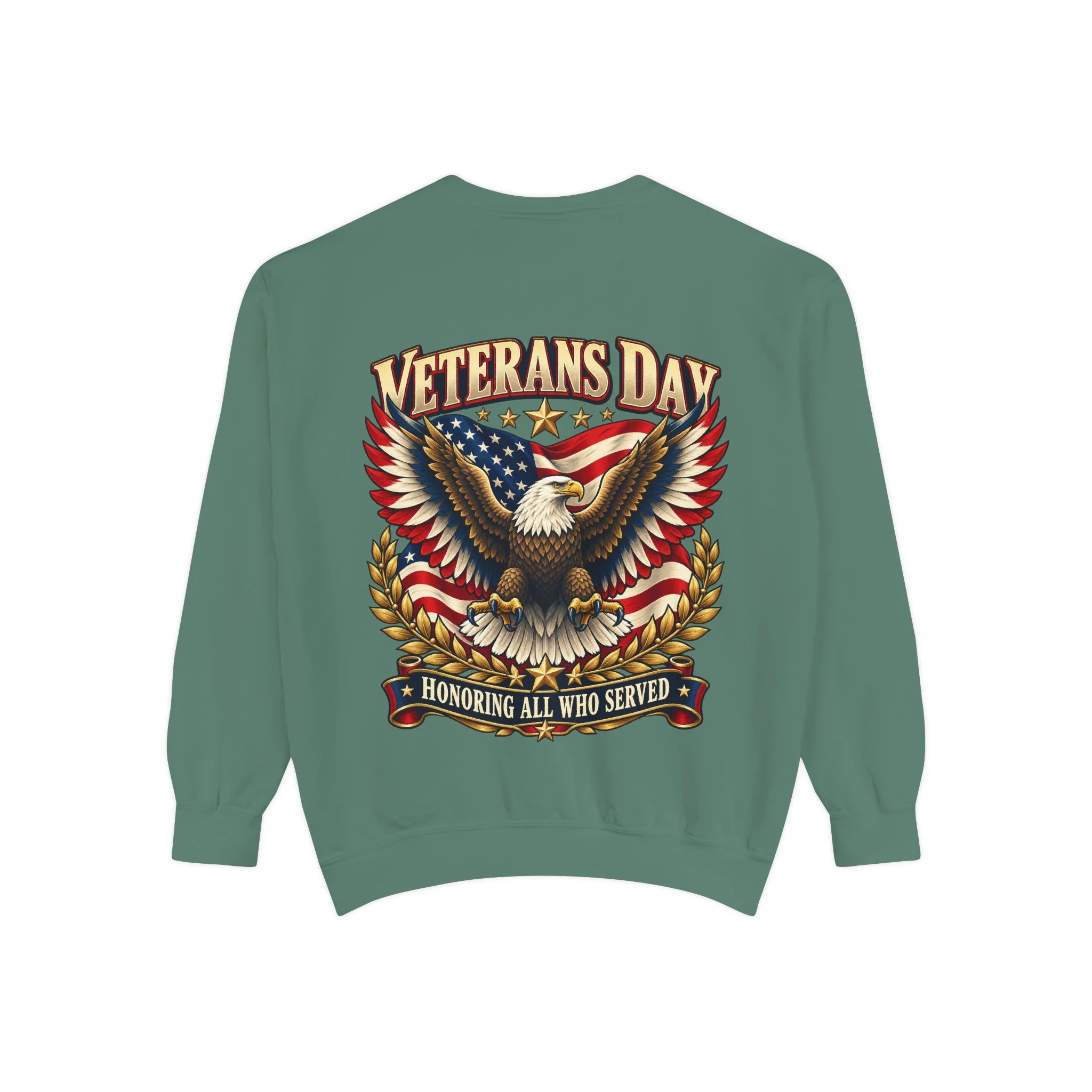 Veterans Unisex Garment-Dyed Sweatshirt - image back - Image 7