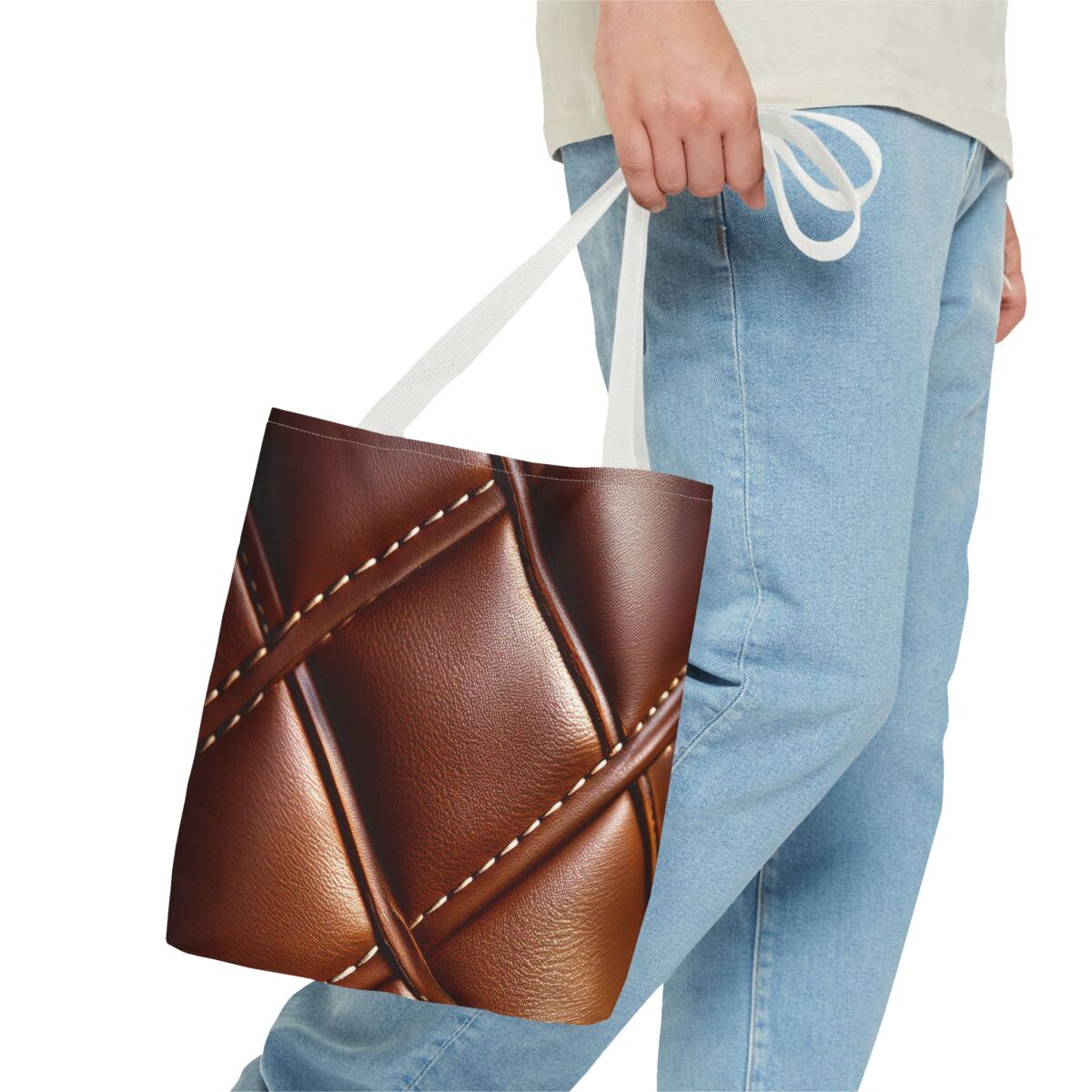 Realistic Faux Leather Tote Bag - 02 - Image 2