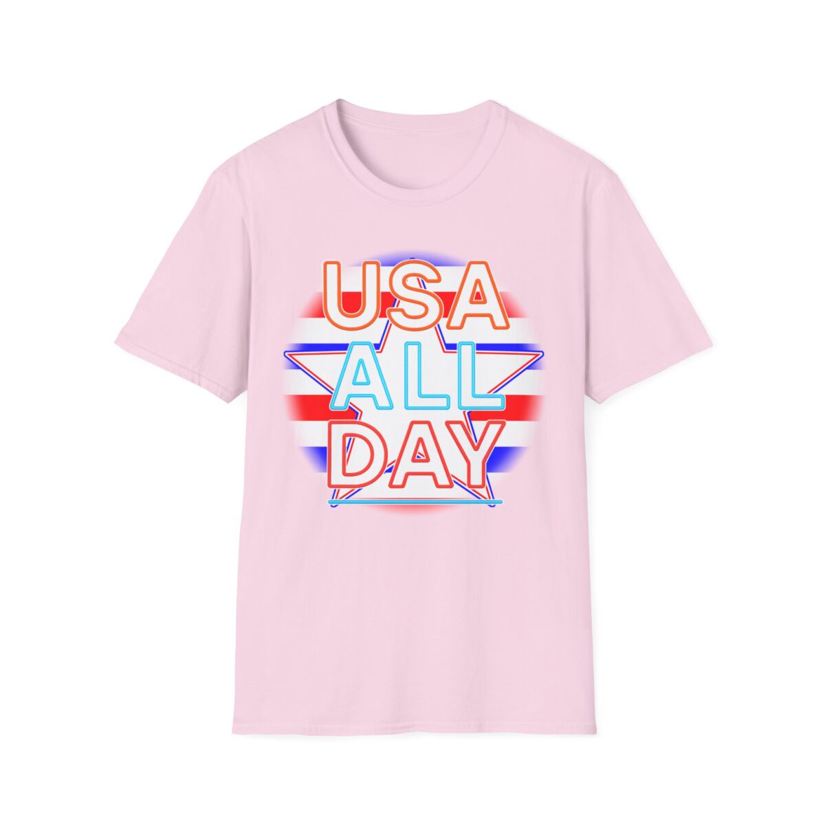 USA All Day Unisex Softstyle T-Shirt, Patriotic Tee, Fourth of July Shirt, Casual Summer Top, Independence Day Outfit - Image 45