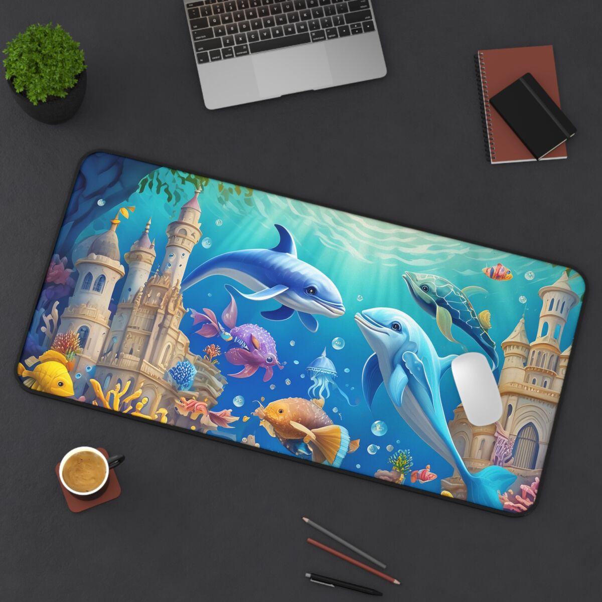 Dolphin Themed Gaming Mouse Pad 32 x 16in. - Image 4