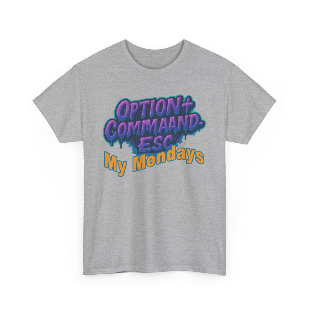Apple Users CMD+OPT+ESC. My Mondays Graphic Tee, Casual T-Shirt, Gift for Gamers, Monday Motivation Tee, Everyday Wear - Image 11