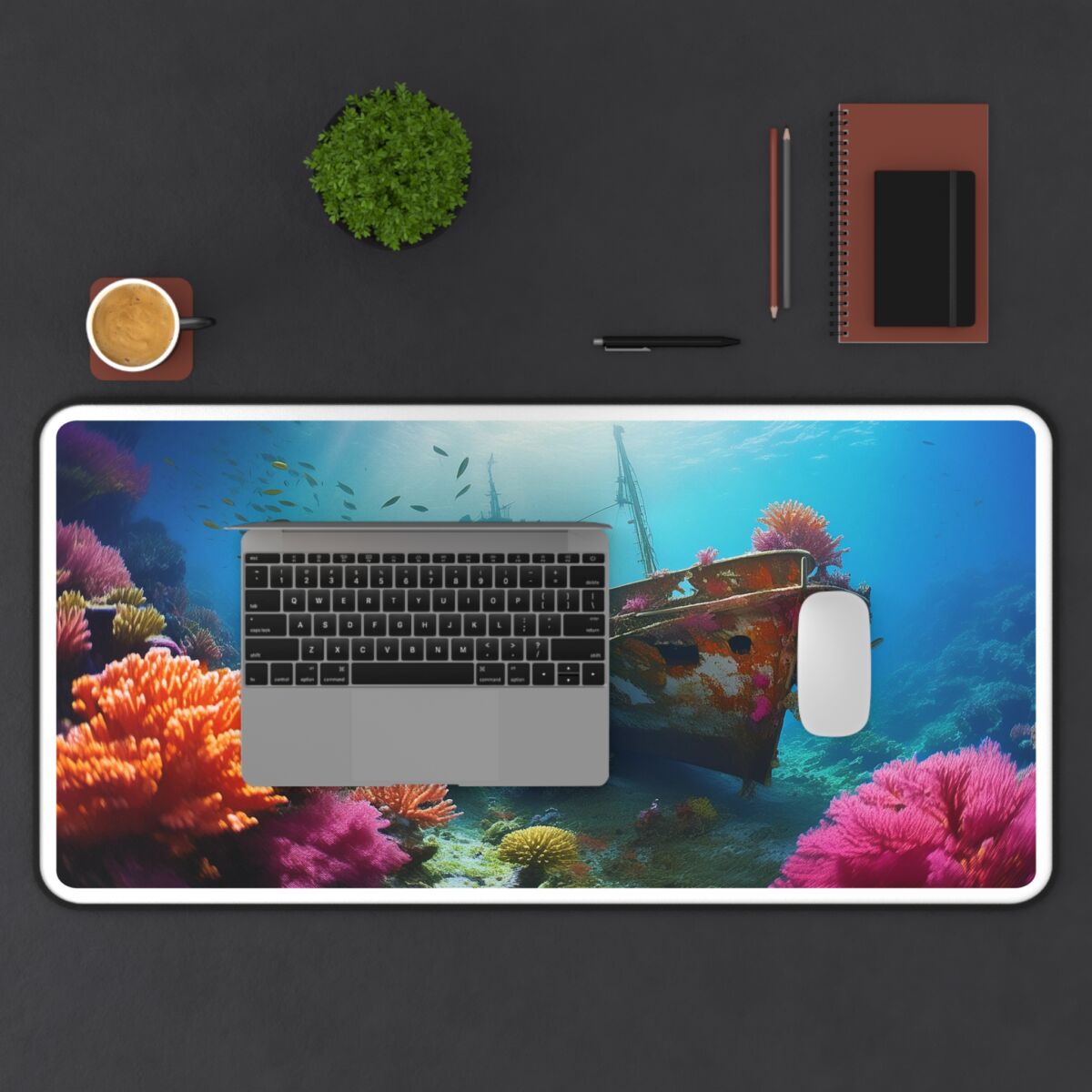 Shipwreck Under Sea-3 Gaming Mouse Pad 32 x 16in. - Image 3