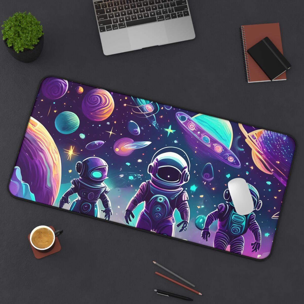 Spaced/Astronaut Themed Gaming Mouse Pad 32 x 16in. - Image 4