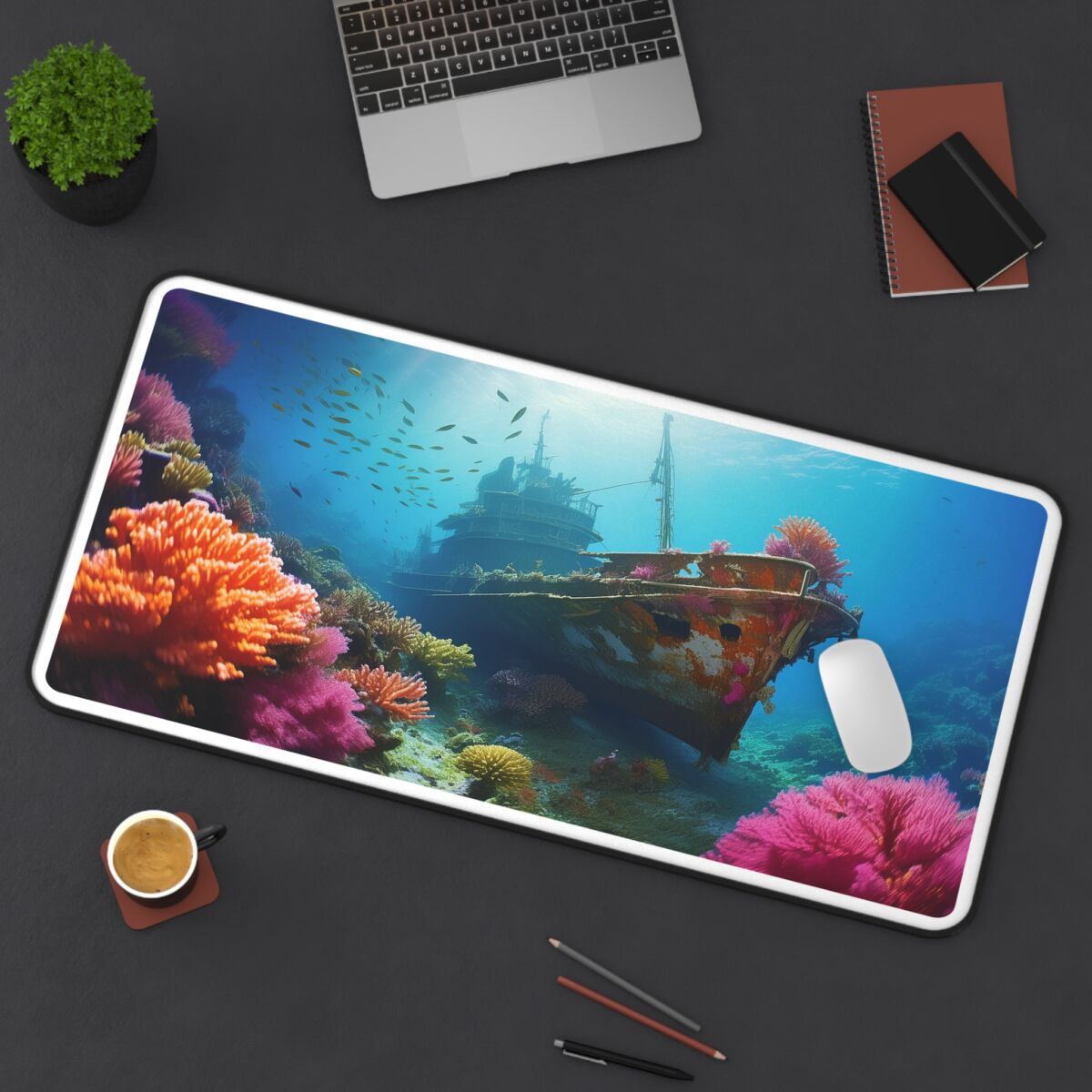 Shipwreck Under Sea-3 Gaming Mouse Pad 32 x 16in. - Image 4