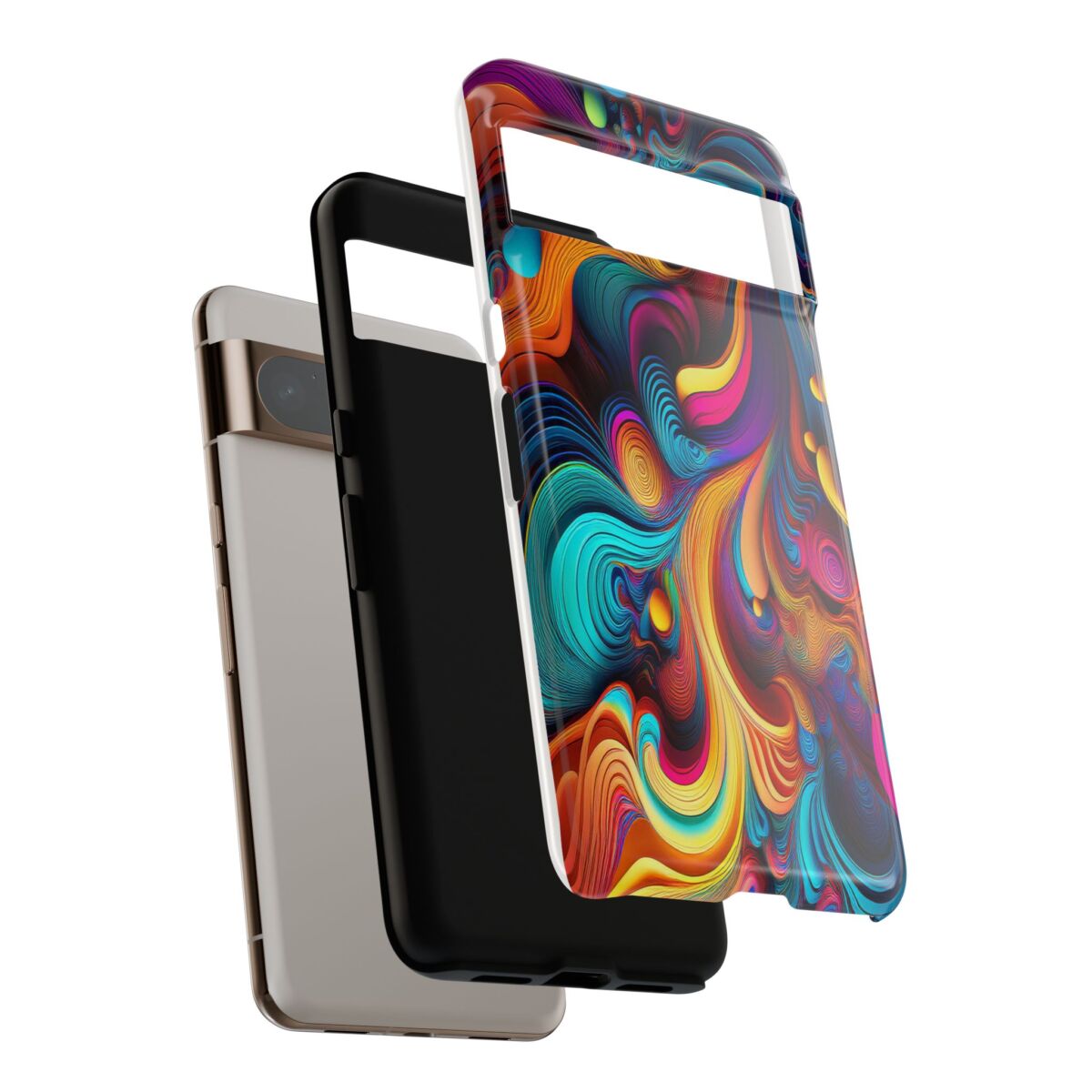 Psychedelic, Vibrant Artsy Phone Case, Colorful Protective over, iPhone, Galaxy, Google - Image 126