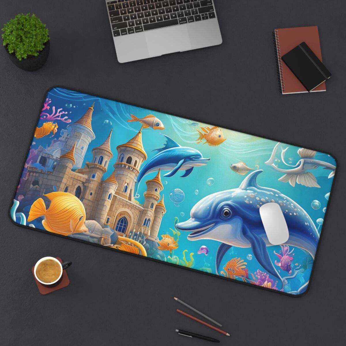 Dolphin Themed Gaming Mouse Pad 32 x 16in. - Image 4