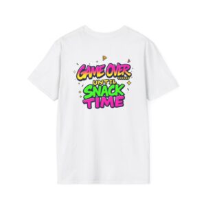 'Game Over Until Snack Time' T-Shirt | Funny Gamer Snack Tee | Video Game Humor Shirt | Gaming Food Lover Gift
