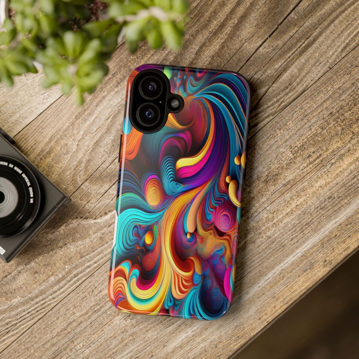 Psychedelic, Vibrant Artsy Phone Case, Colorful Protective over, iPhone, Galaxy, Google - Image 150