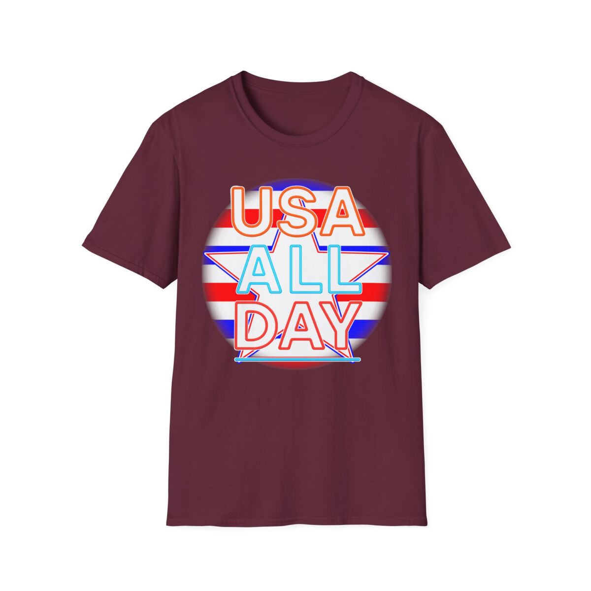 USA All Day Unisex Softstyle T-Shirt, Patriotic Tee, Fourth of July Shirt, Casual Summer Top, Independence Day Outfit - Image 21
