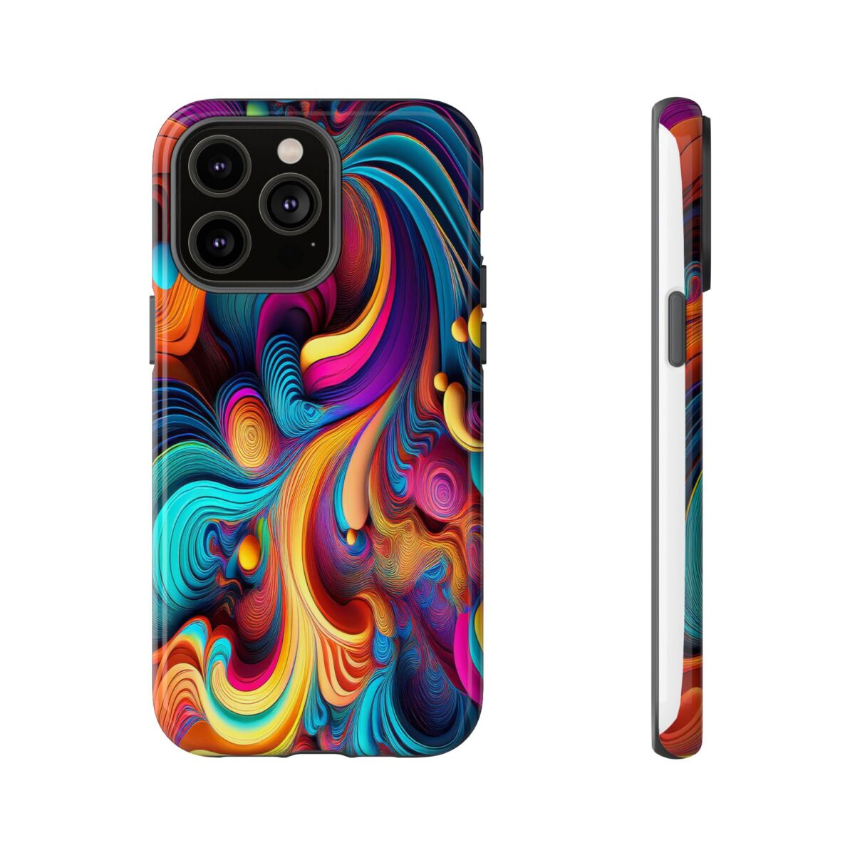 Psychedelic, Vibrant Artsy Phone Case, Colorful Protective over, iPhone, Galaxy, Google - Image 75