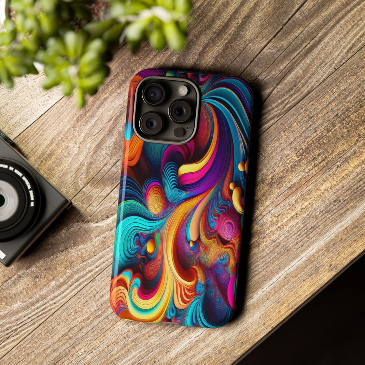 Psychedelic, Vibrant Artsy Phone Case, Colorful Protective over, iPhone, Galaxy, Google - Image 119