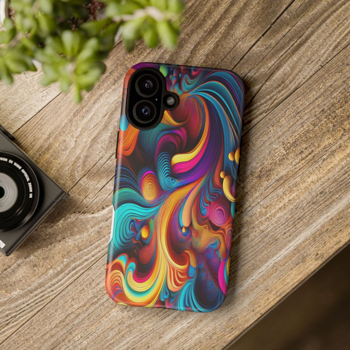Psychedelic, Vibrant Artsy Phone Case, Colorful Protective over, iPhone, Galaxy, Google - Image 154