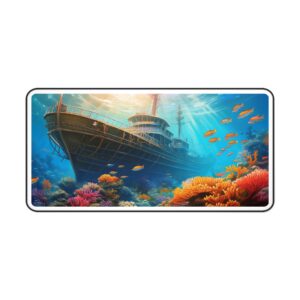Shipwreck Under Sea-2 Gaming Mouse Pad 32 x 16in.