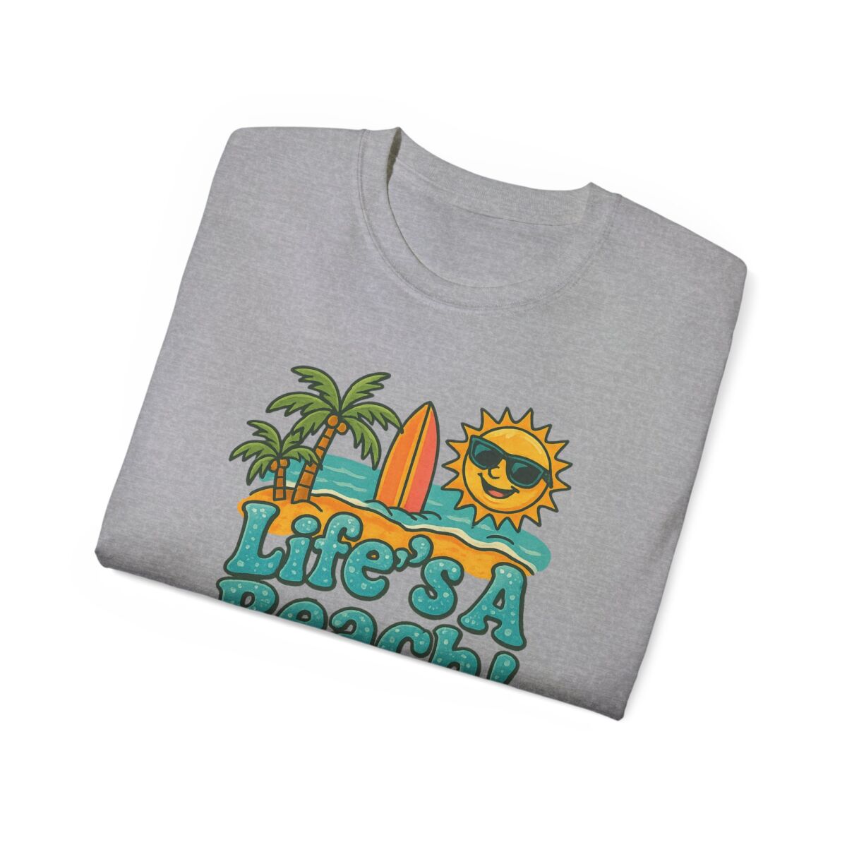 Life's A Beach Cotton Tee, Summer T-Shirt, Vacation Apparel, Beach Lover Gift, Casual Wear, Fun Graphic Tee - Image 12