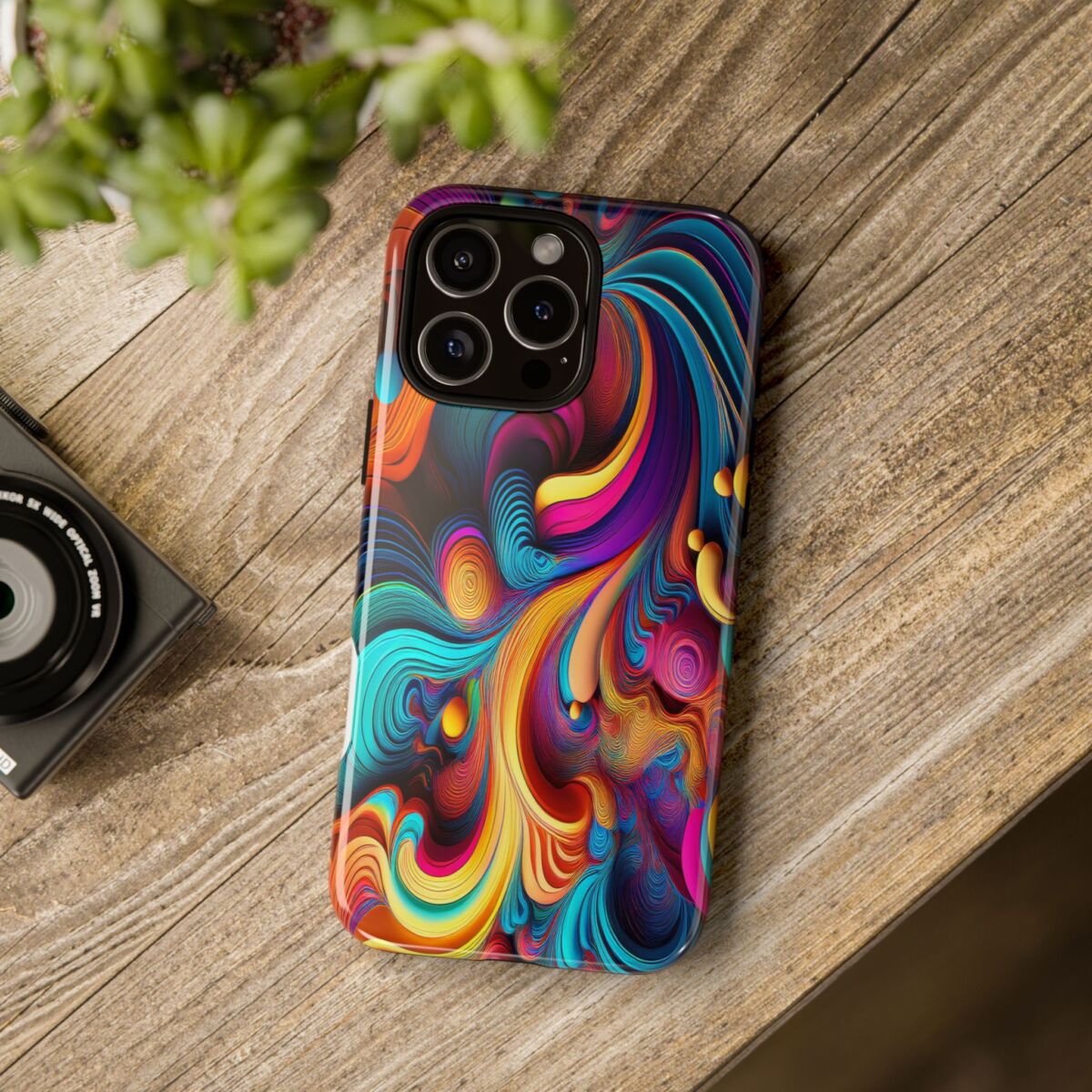 Psychedelic, Vibrant Artsy Phone Case, Colorful Protective over, iPhone, Galaxy, Google - Image 166