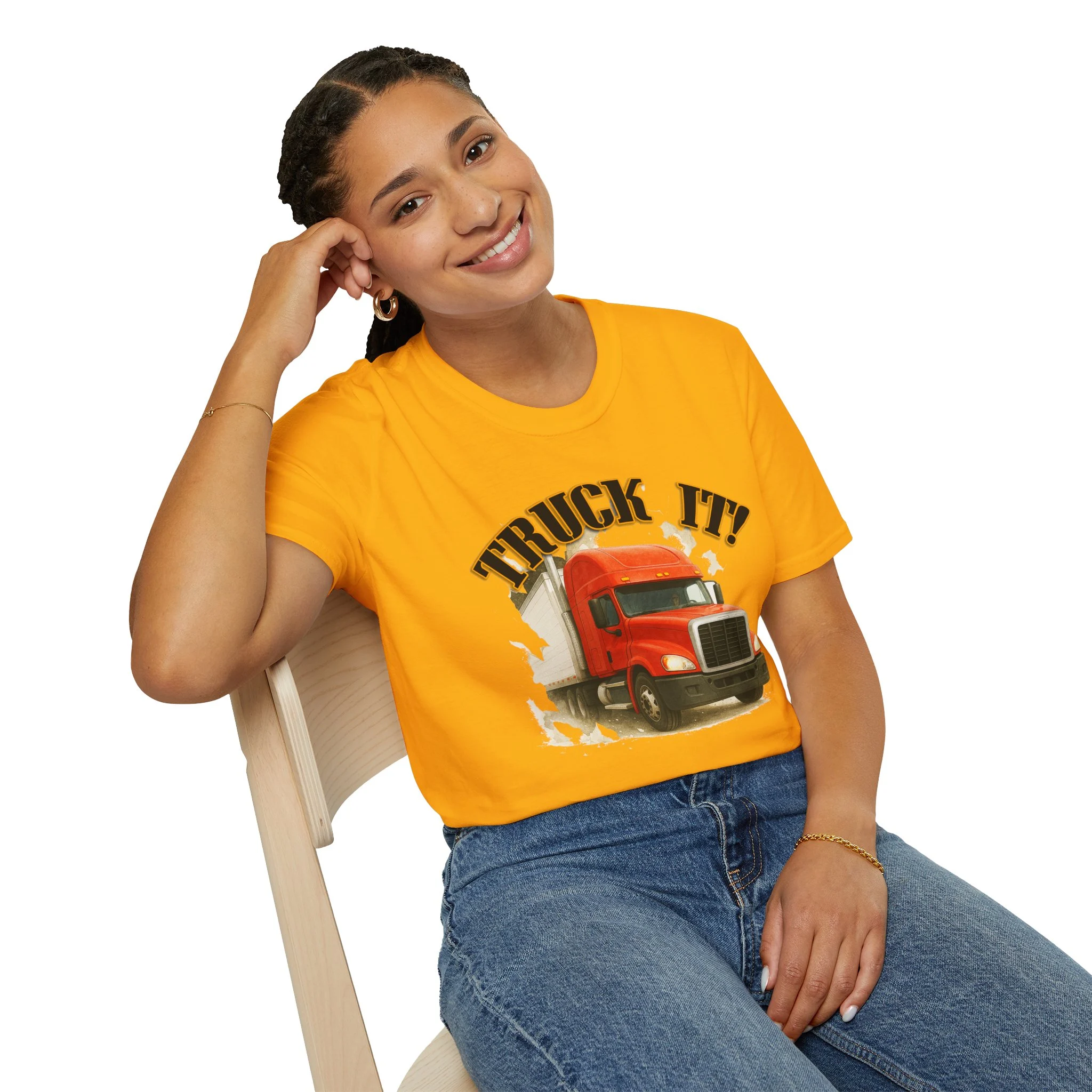 'Truck It' T-Shirt - Print On Front | Funny Trucker Tee | Big Rig Semi Truck Graphic Shirt | Trucker Life Humor Gift | Diesel Power Road Warrior - Image 2