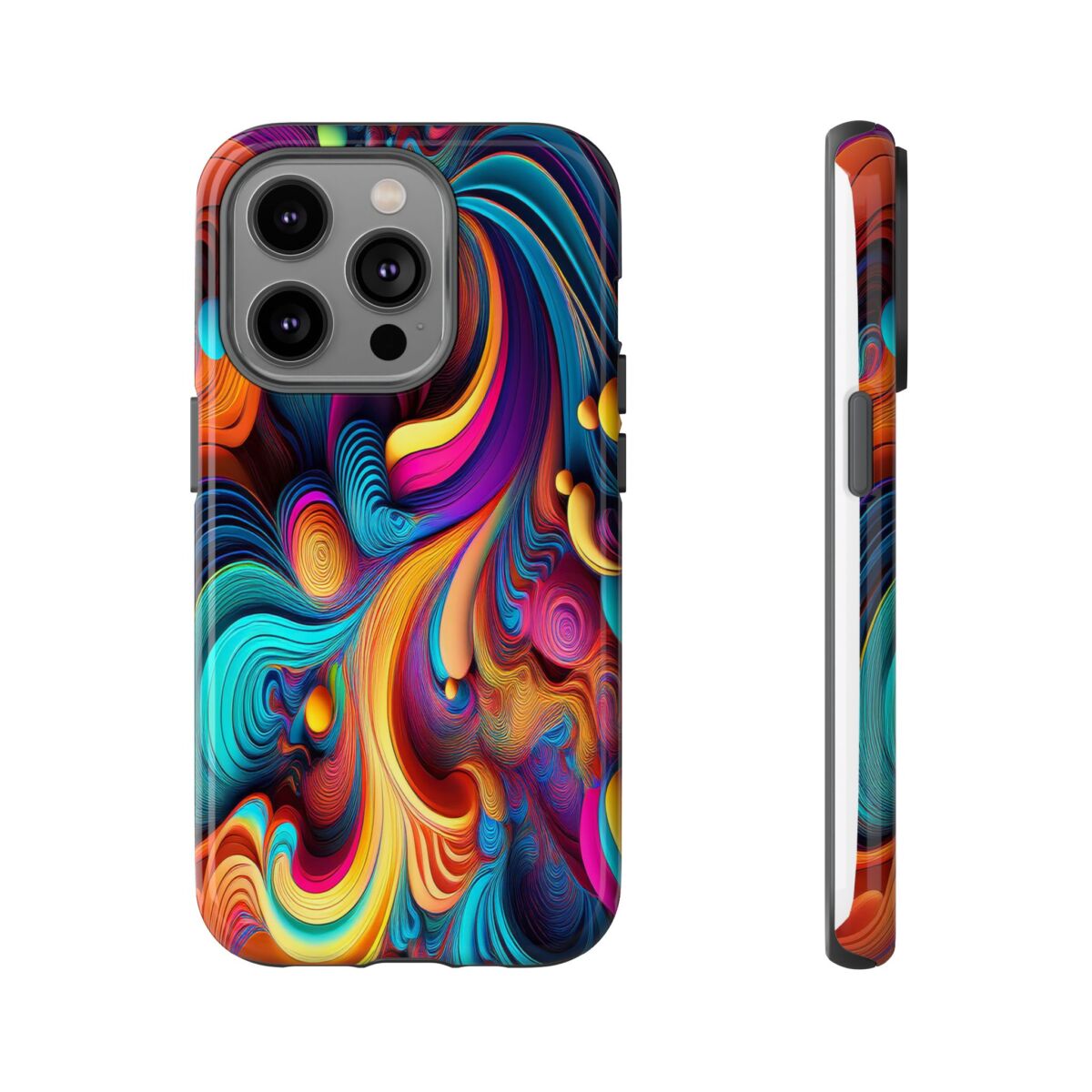 Psychedelic, Vibrant Artsy Phone Case, Colorful Protective over, iPhone, Galaxy, Google - Image 59