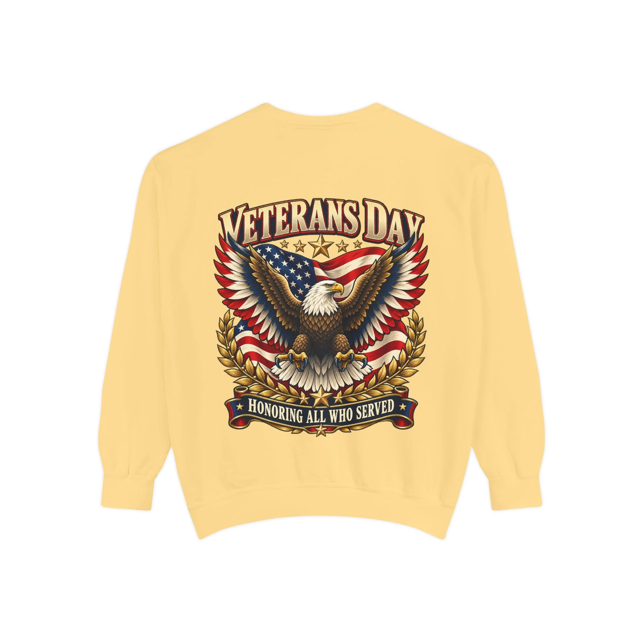 Veterans Unisex Garment-Dyed Sweatshirt - image back - Image 3