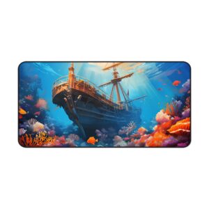 Shipwreck Under Sea-1 Gaming Mouse Pad 32 x 16in.